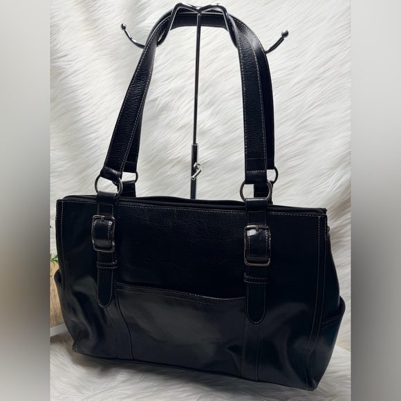Fossil Black Genuine Leather Laptop Bag - Picture 8 of 12